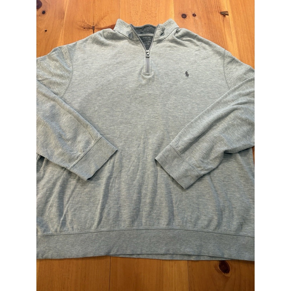 Polo Ralph Lauren Men's Gray 1/4 Zip Pullover Lightweight Sweatshirt Pony